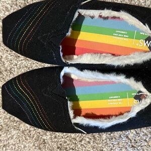 Toms Black Flats with Colorful Insole